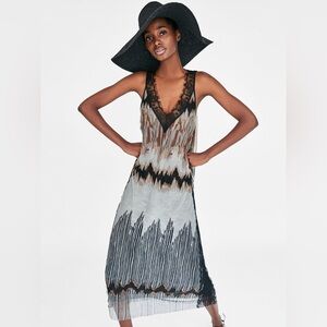 Zara Black and Brown Lace dress
